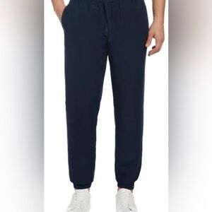 Cubavera Men's Linen Navy Jogger Pants